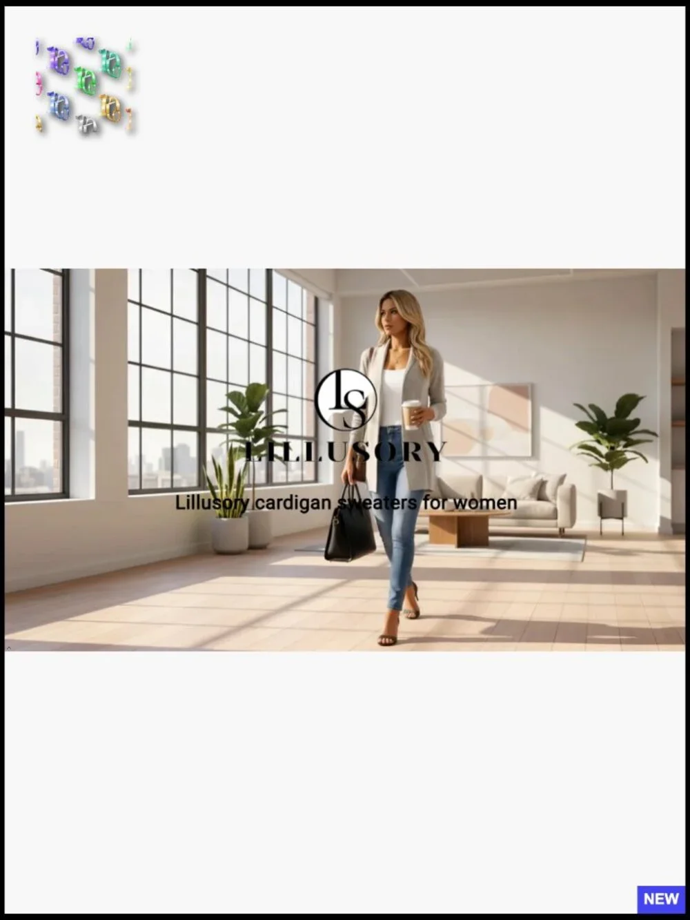 Lightweight Open Front Cardigan Sweater Casual Loose Spring Outfit with Pockets - Picture 6 of 6